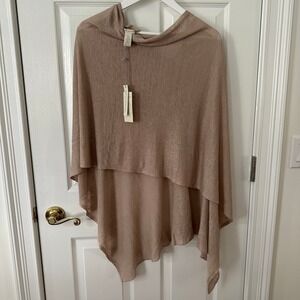 WHITE + WARREN NWT Linen Blend Two Way Topper Oatmeal OS